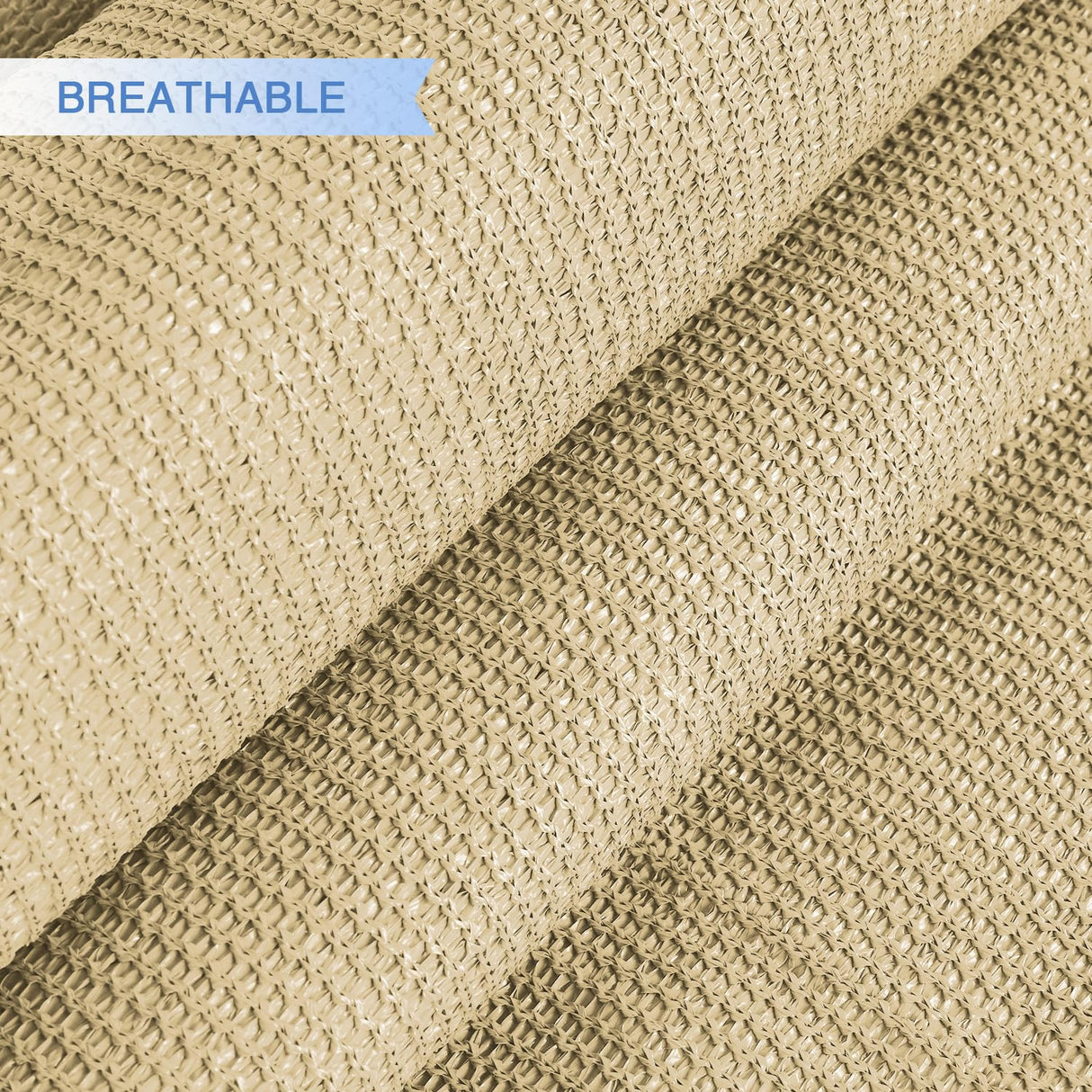 E&K Sunrise 15' x 15' x 15' Sun Shade Sail Triangle Canopy Shade Cover UV Block for Patio Backyard Garden Outdoor (Sand) E&K