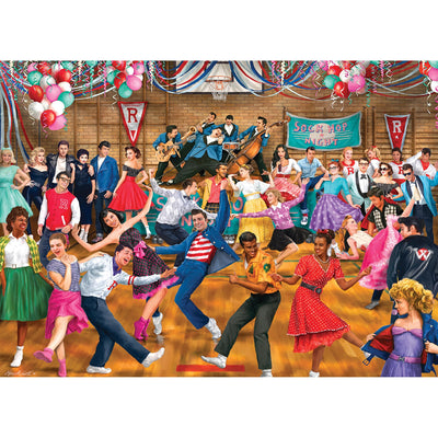 RoseArt - Back to The Past - Sock Hop - 750 Piece Jigsaw Puzzle for Adults