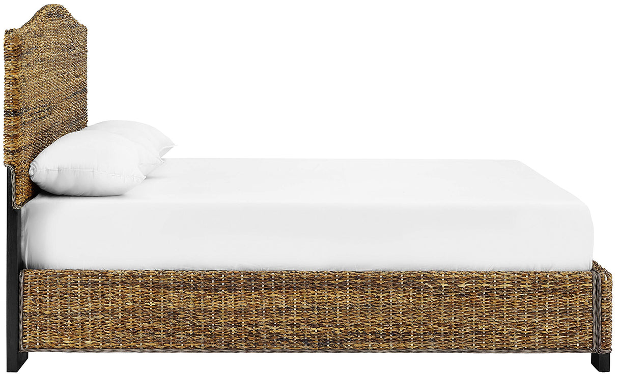 Crosley Furniture Serena Bed, Handwoven Natural Fiber Rattan Headboard and Footboard Set, Banana Leaf, Queen Crosley Furniture