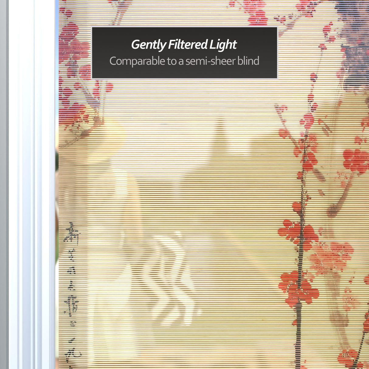 Red Lantern Bamboo Window Shade Blind - Cherry Blossom 36" Wide Red Lantern