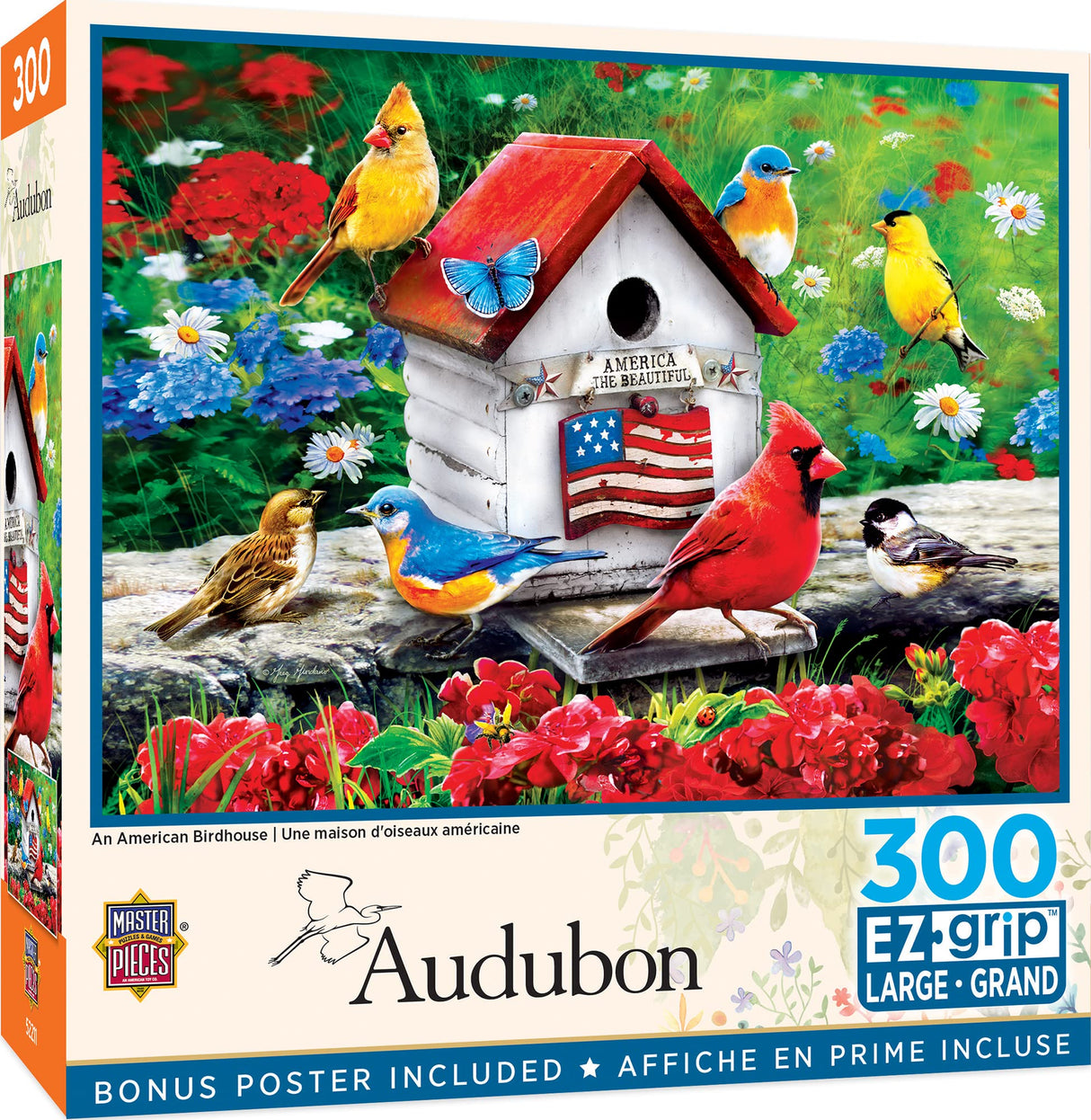MasterPieces 300 Piece EZ Grip Jigsaw Puzzle - An American Birdhouse - 18"x24" Masterpieces