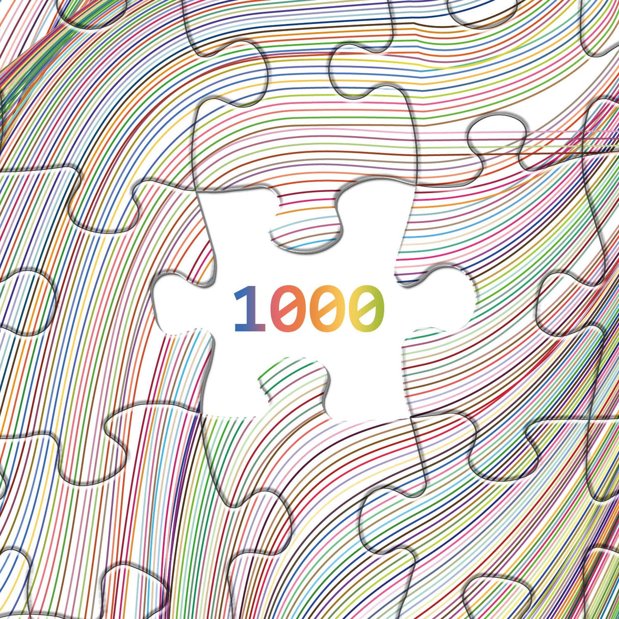 Impossible Puzzle 1000 Pieces, Hard Difficult Jigsaw Puzzles for Adults, Colorful Line Challenging Puzzles for Adults BBOLDIN