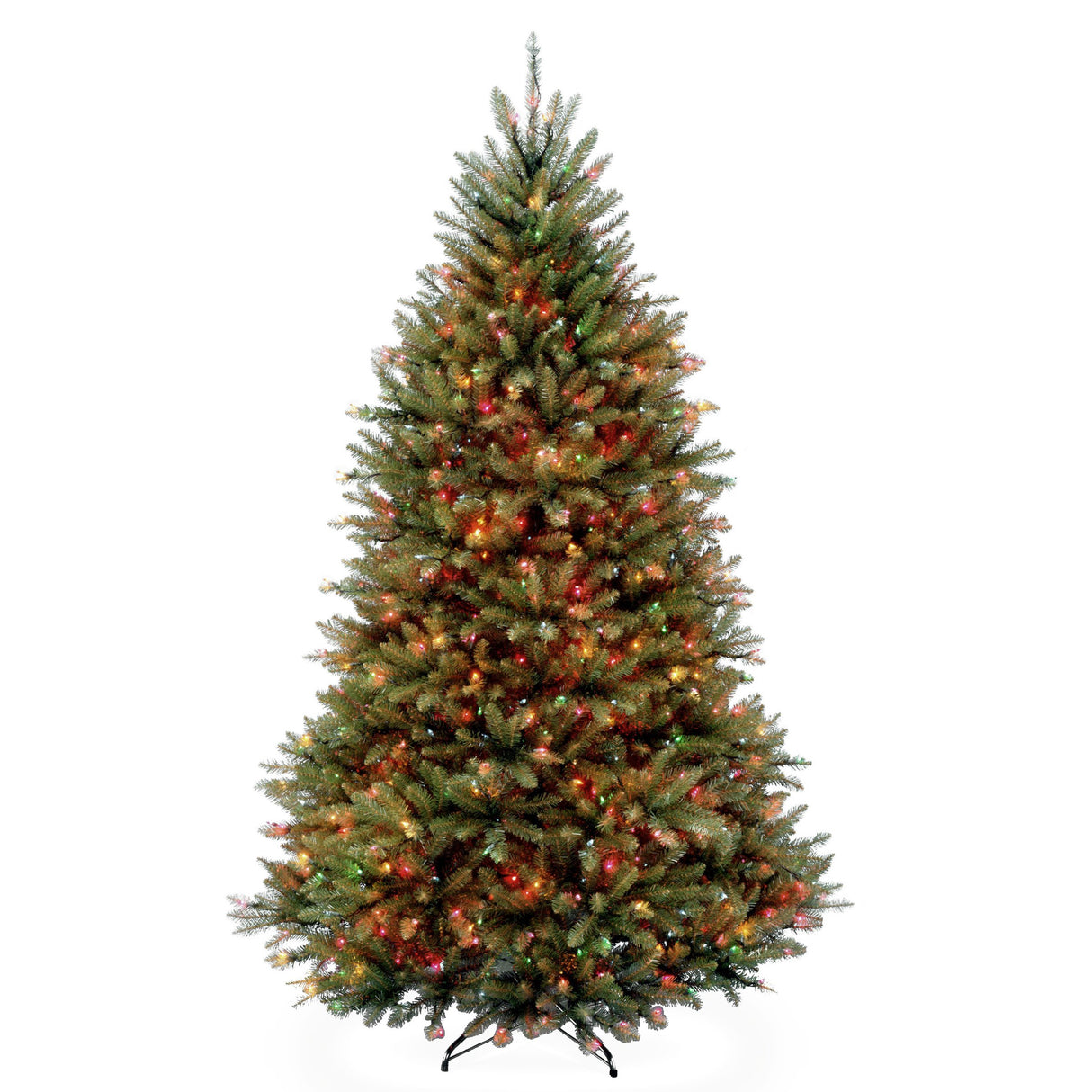 National Tree Company Pre-Lit Artificial Full Christmas Tree, Green, Dunhill Fir, Dual Color LED Lights, Includes Stand, 7.5 Feet, Dual Colored Lights National Tree Company