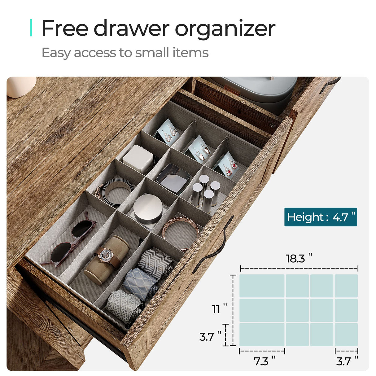 LINSY HOME 7 Drawers Dresser for Bedroom, Wood Bedroom Dresser Farmhouse Drawer Chest, Tall Dressers Organizer for Closet, Living Room, Hallway LINSY HOME