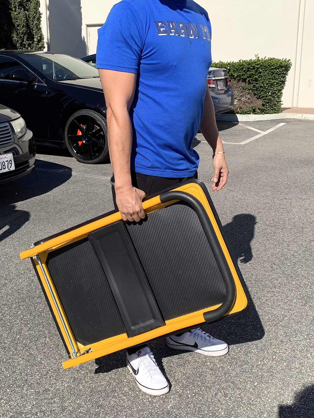 MaxWorks 80876- Foldable Platform Truck Push Dolly 330 lb. Weight Capacity Black and Yellow 28.75" x 18.75" x 33" MaxWorks