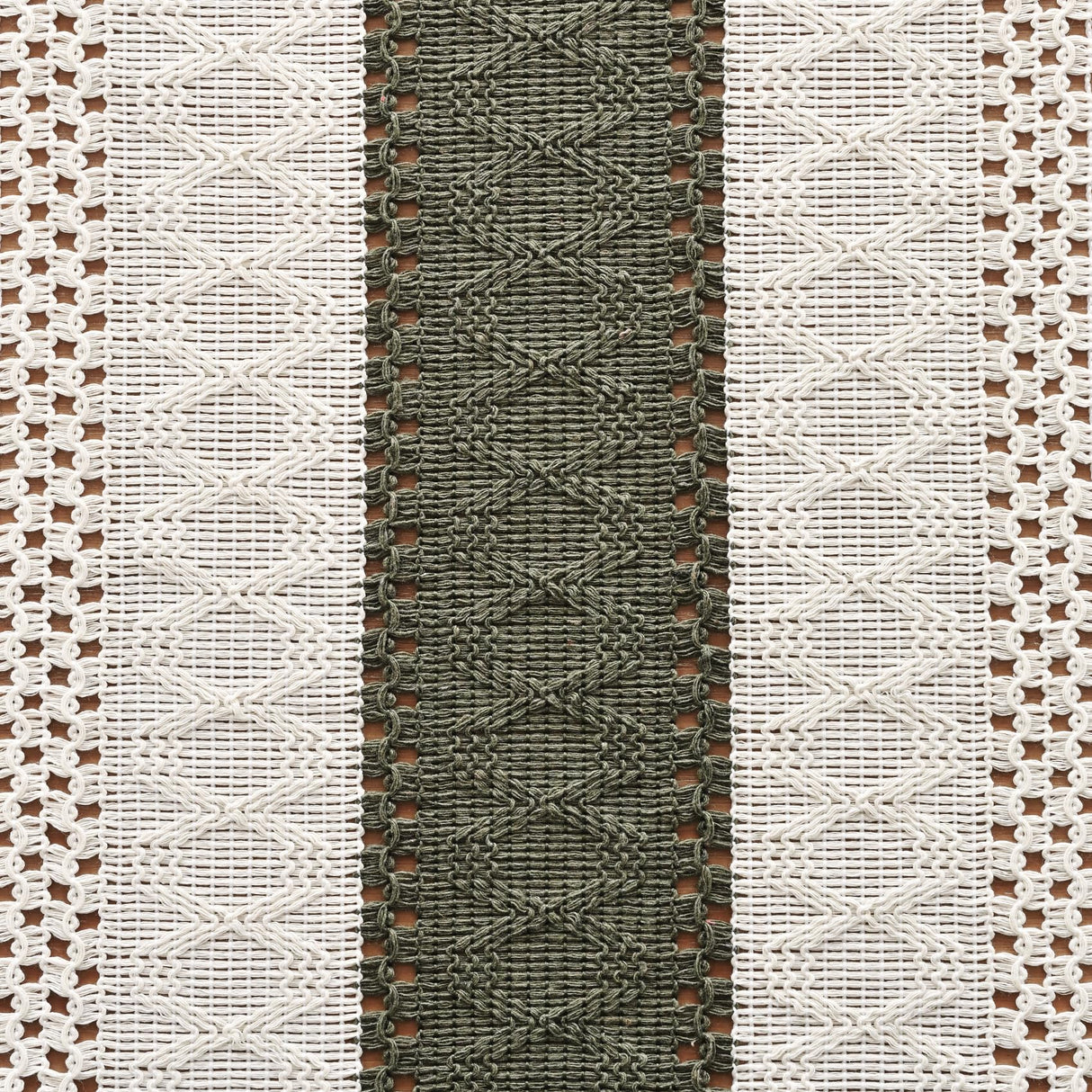 duduta Sage Green Macrame Table Runner 72 inch Long, Rustic Farmhouse Dresser Covers Boho Summer Coffee Table Decor duduta