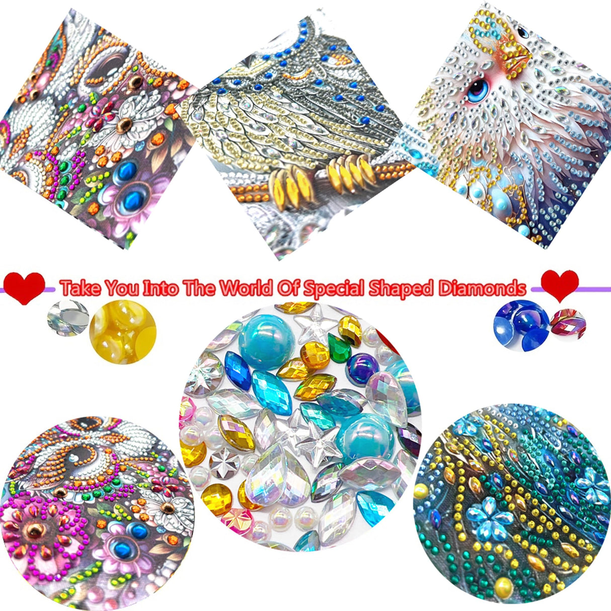 KUFWKEY 7PCS/Set 11.8x11.8 inch,Elegant Woman Diamond Art Kits for Adults,5D DIY Special Shape Crystal Partial Diamond Painting Kits,Mosaic Sparkling gem Art,Home Decor No Frame KUFWKEY