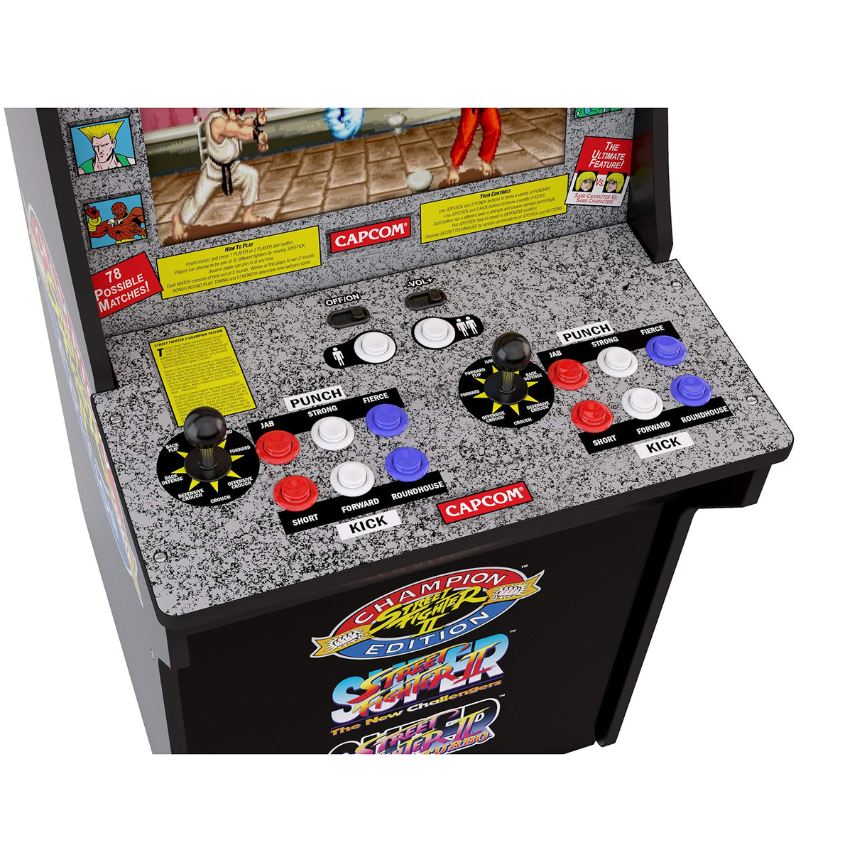 Arcade1Up Street Fighter - Classic 3-in-1 Home Arcade, 4ft ARCADE1UP