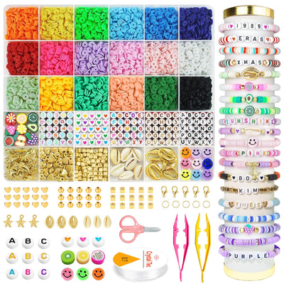 OHOME 5300 Clay Beads Bracelet Making Kit,Arts and Crafts for Kids Ages 8-12,Back to School Crafts Games Toys for 3-10 Year Old Birthday,Travel Essential