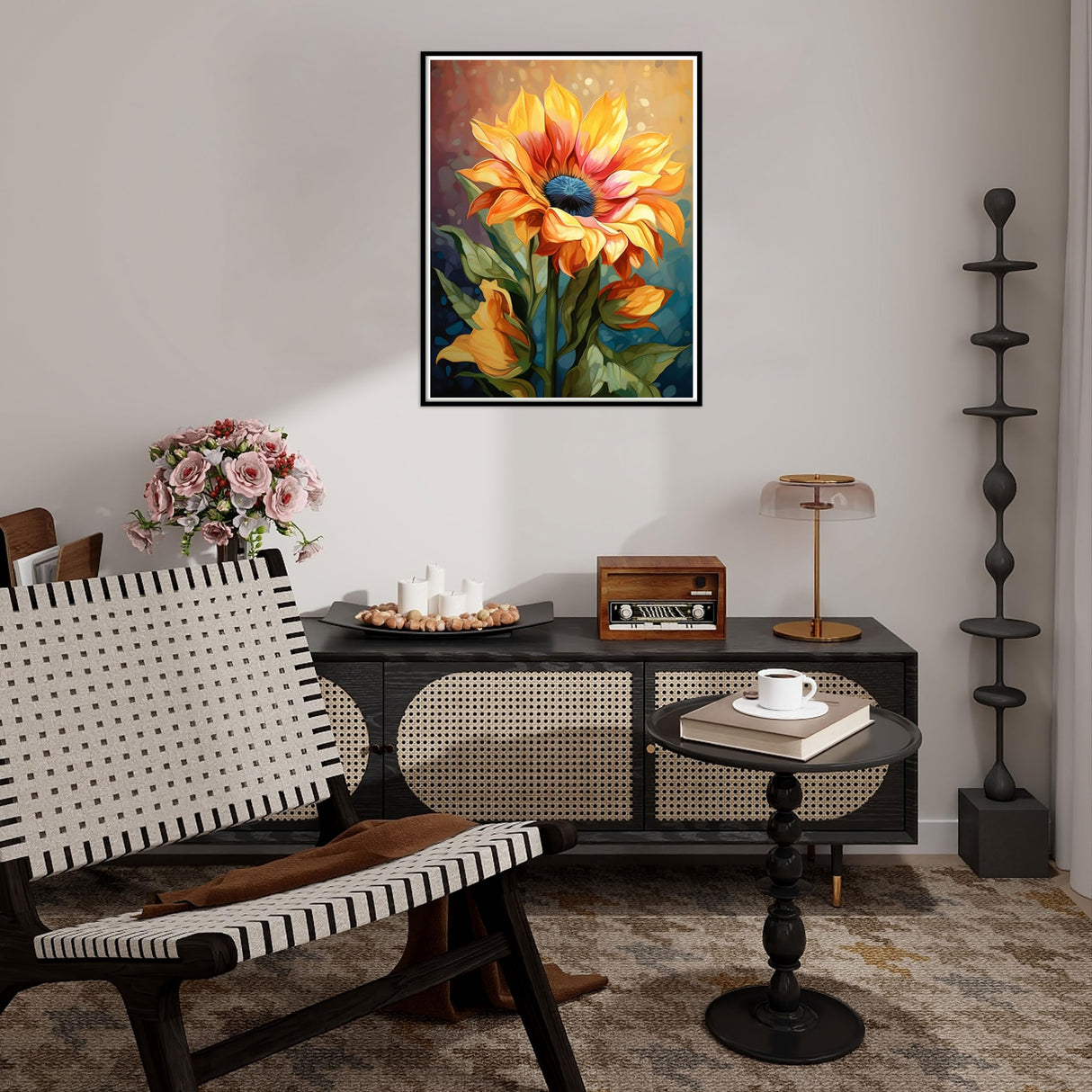 Ausanrl Diamond Art Painting Sun Flowers-Diamond Painting for Adults,Flowers 5D Diamond Painting,DIY Full Drill Diamond Painting Sun Flower Gem Painting and Crafts 12x16inch Ausanrl