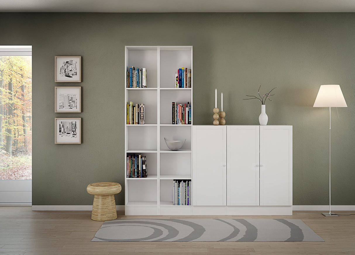 Tvilum Element 5 Shelf Narrow Bookcase, White Tvilum