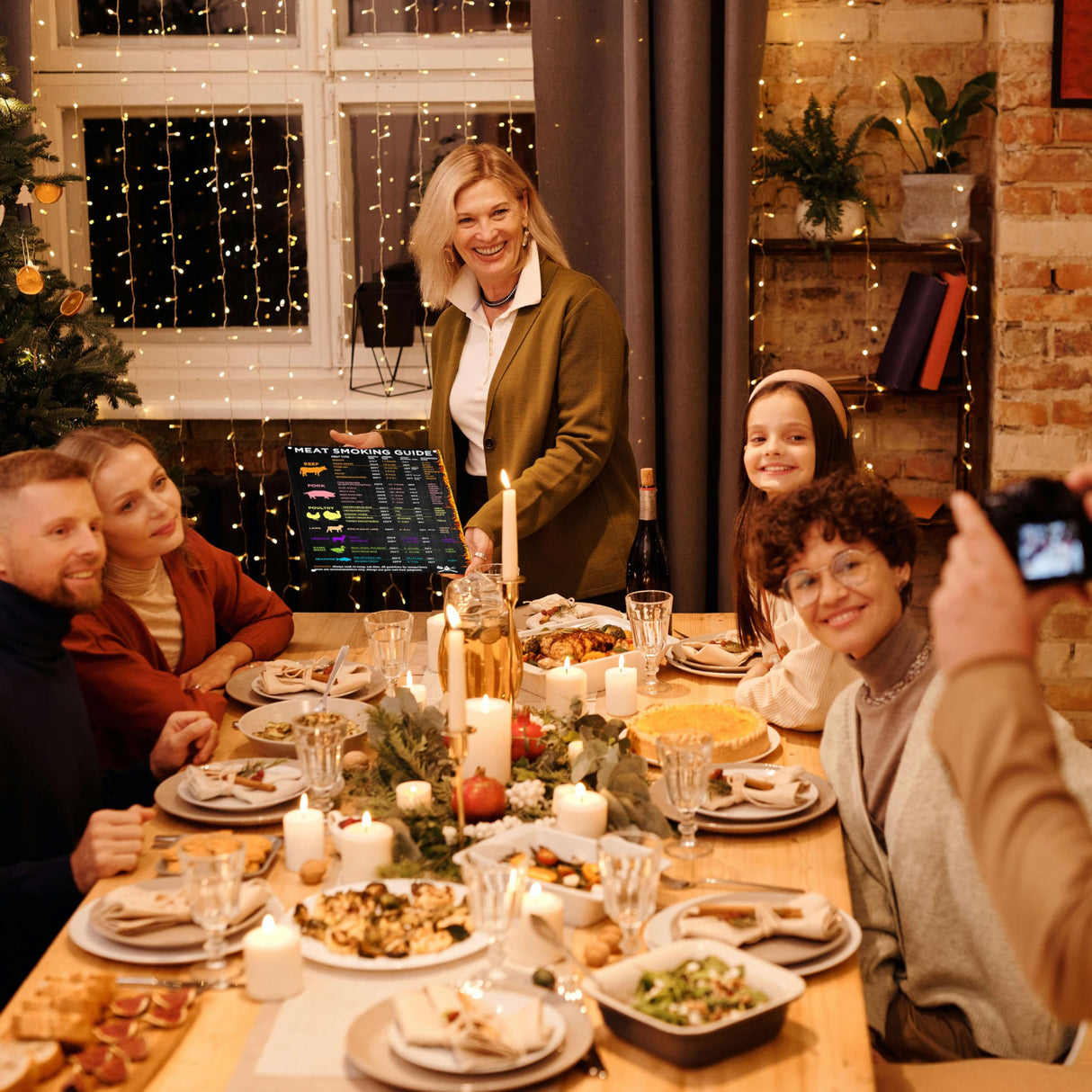 Wallors BBQ Smoker Accessories, Meat Temperature & BBQ Smoker Guide Sign, Smoker & Pellet Grill Smoker Grill Meat Smoking Accessories, Meat Time & Temp Guide Metal Gift 12x8 Inch Wallors