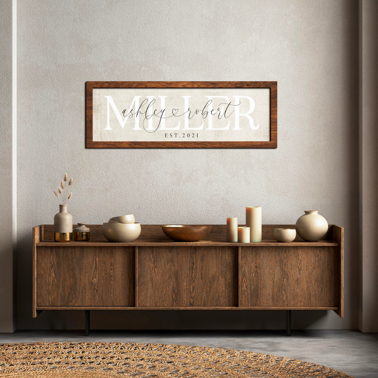 Wedding Sign Personalized, Custom Wood Sign for Couples, Family w/Names and Date, Customized Wooden Sign Engagement Gifts, Personalized Framed Family Name Sign for Home Decor Wall, D8 Customization Mill