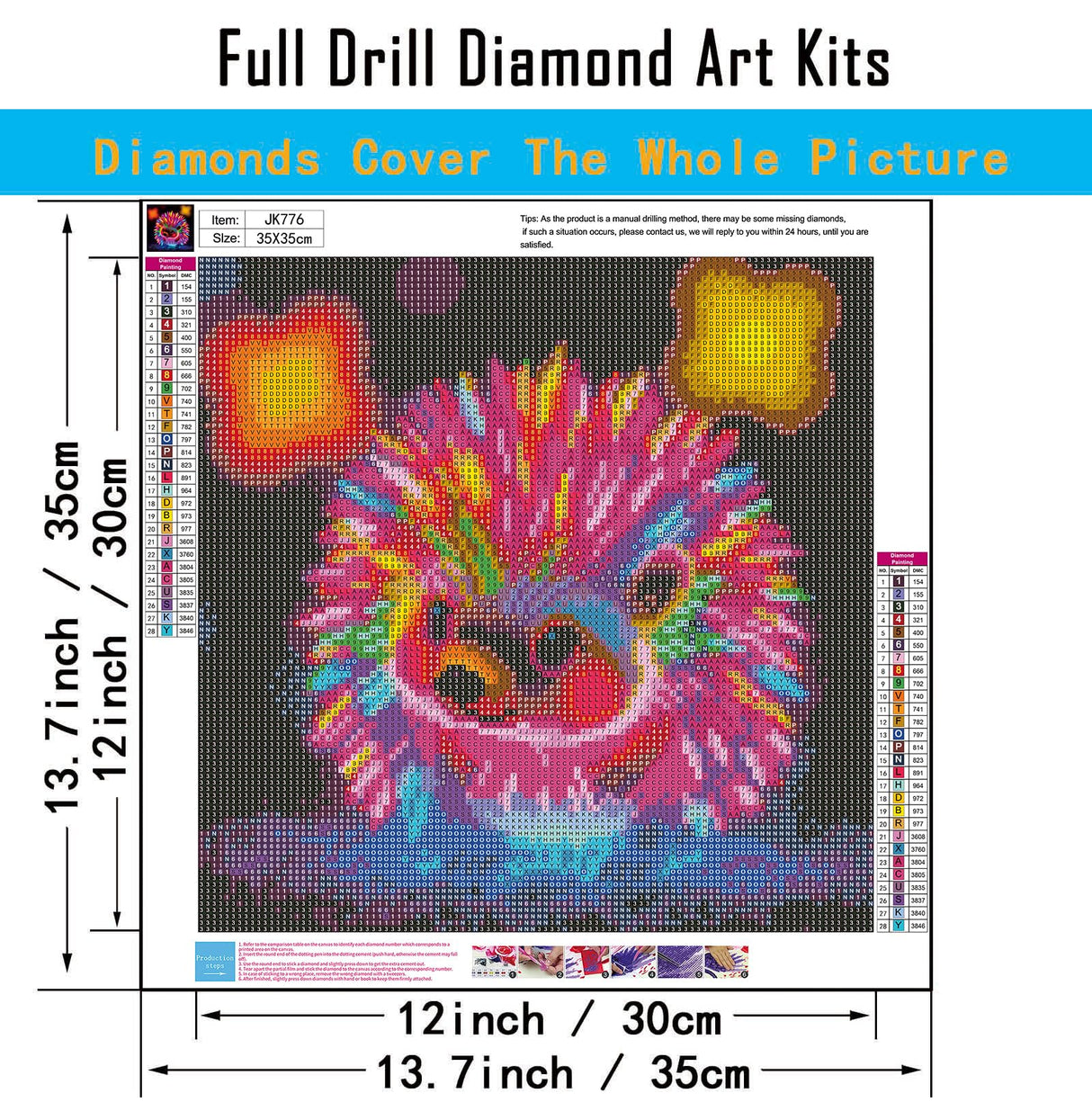 CHWGLFGG 5D Diamond Art Kits for Adults Beginners, Glowing Hedgehog Diamond Painting Kits, DIY Full Round Drill Paint by Diamonds Dot Gem Art for Adults, Home Wall Decor 13.7X 13.7 Inch CHWGLFGG