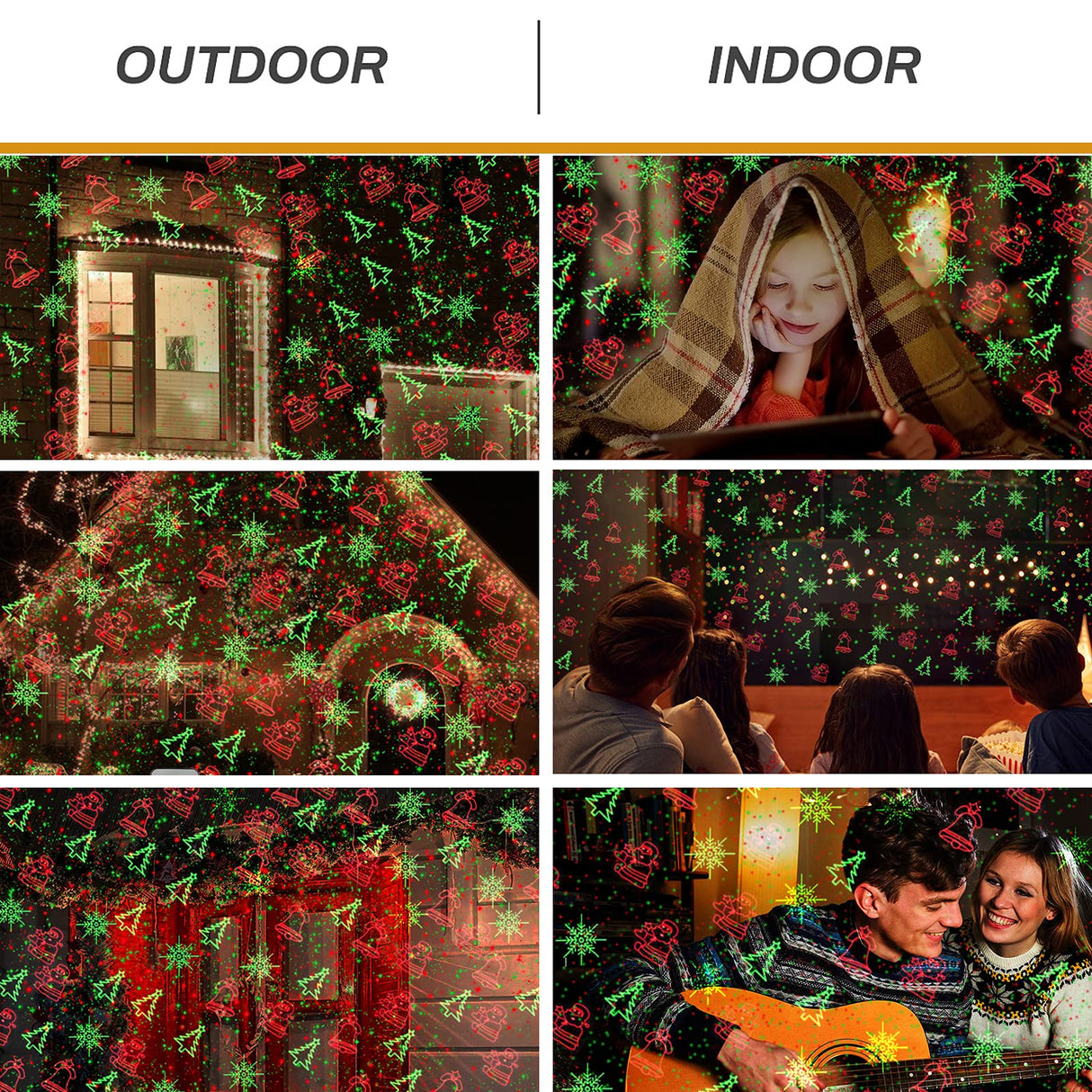 Christmas Lights Projector Outdoor, Waterproof Christmas Laser Lights with Remote Control for Outdoor Outside Christmas Decorations Farmhouse Christmas Decor Feibao