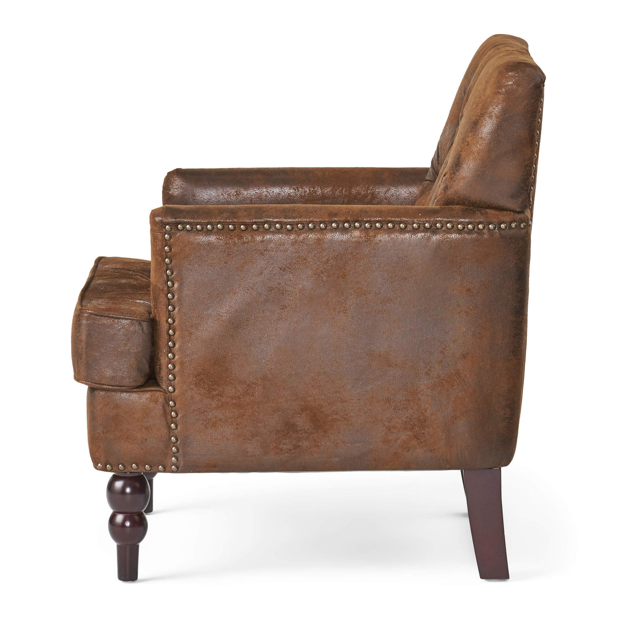 Christopher Knight Home Malone Tufted Club Chair, Brown 28D x 29.5W x 33.5H Inch Christopher Knight Home