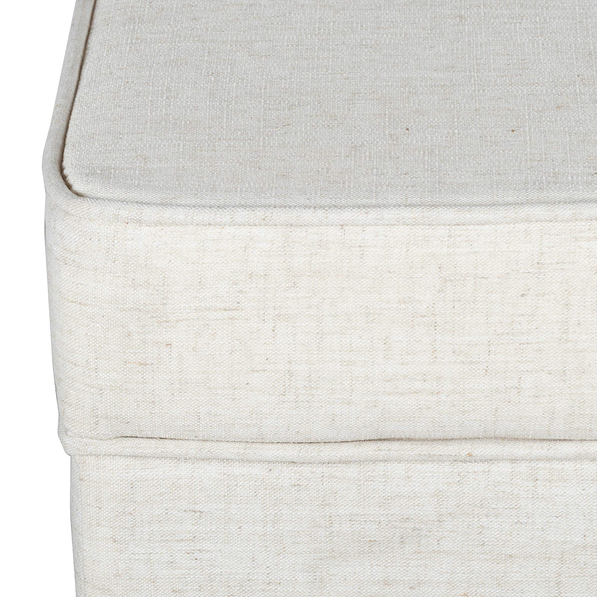 Homepop Home Decor | K7342-F2067 | Classic Square Storage Ottoman with Lift Off Lid | Ottoman with Storage for Living Room & Bedroom, Cream Woven HomePop