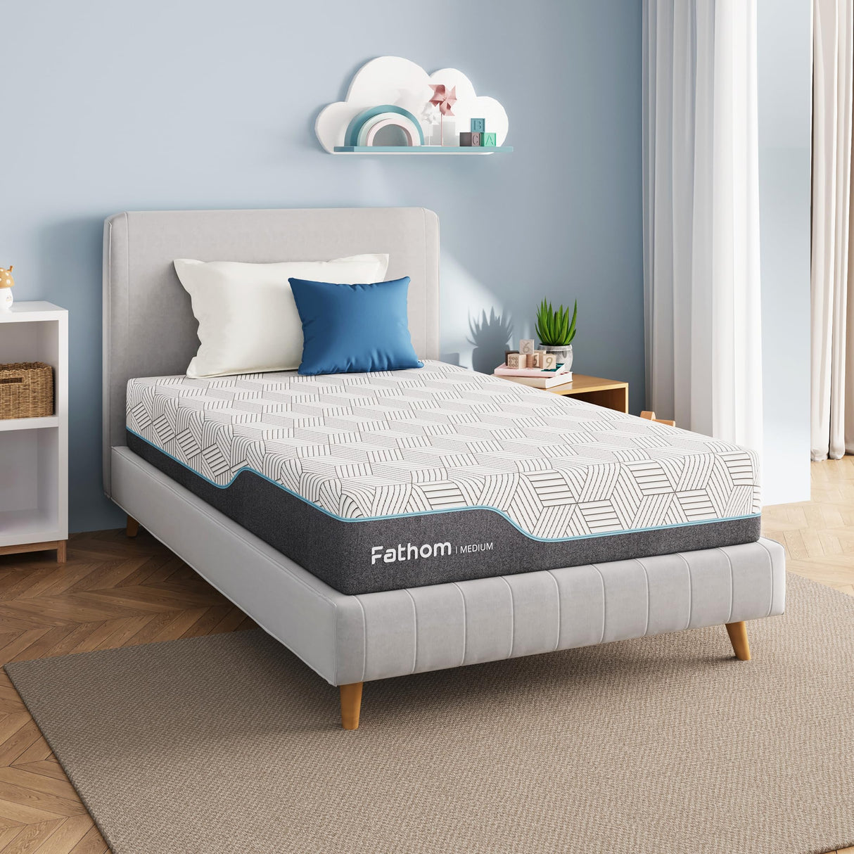 FATHOM Medium Full Mattress 10 Inch Memory Foam Mattress Full Size Bed in a Box for Back Pain Relief and Cool Sleep with Gel Foam and Removeable Fiberglass Free Cover, CertiPUR-US Certified FATHOM
