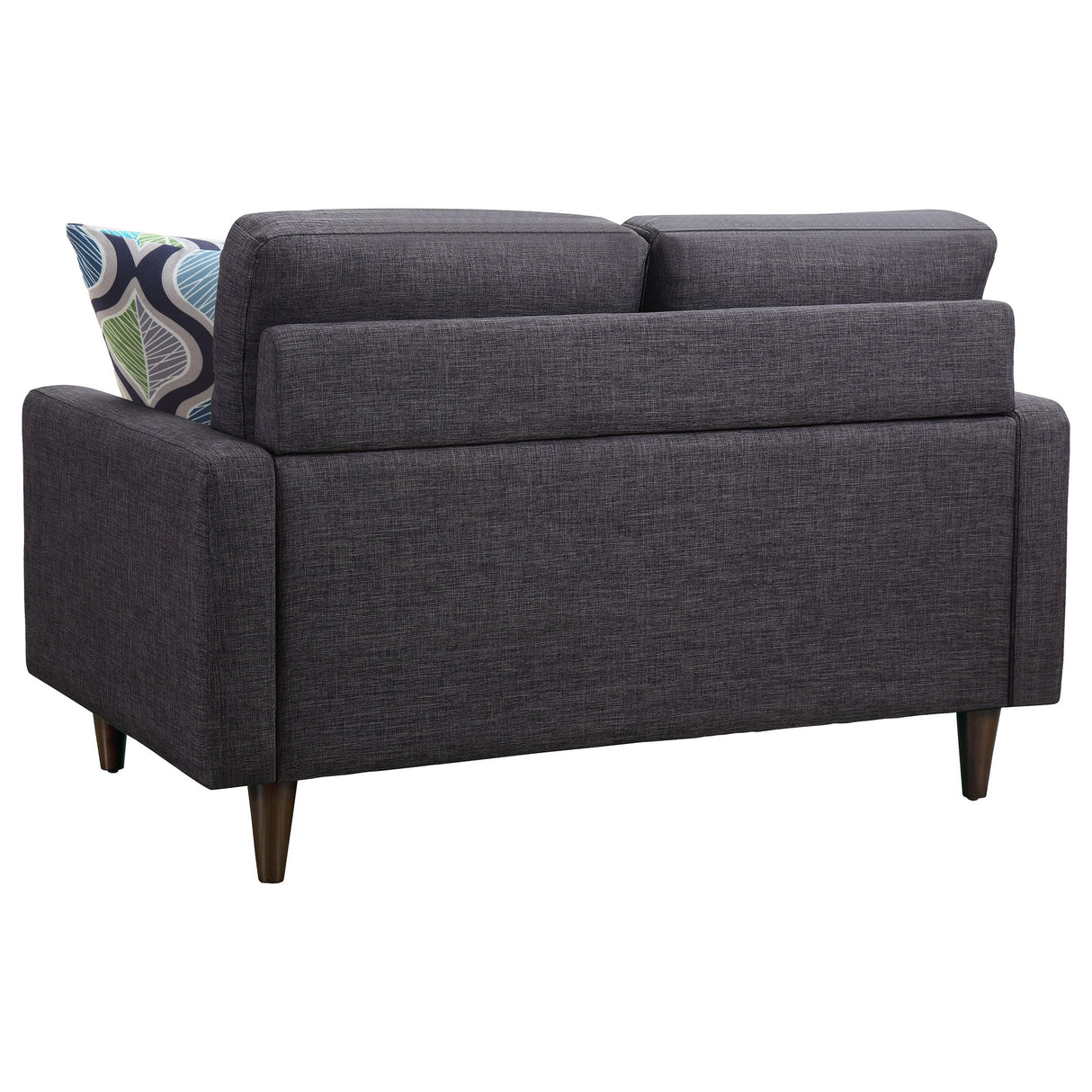 Coaster Home Furnishings - Watsonville - Wood & Fabric - Upholstered Tufted Loveseat with Track Arms, and Accent Pillows - Living Room - Gray - 552002 Coaster Fine Furniture