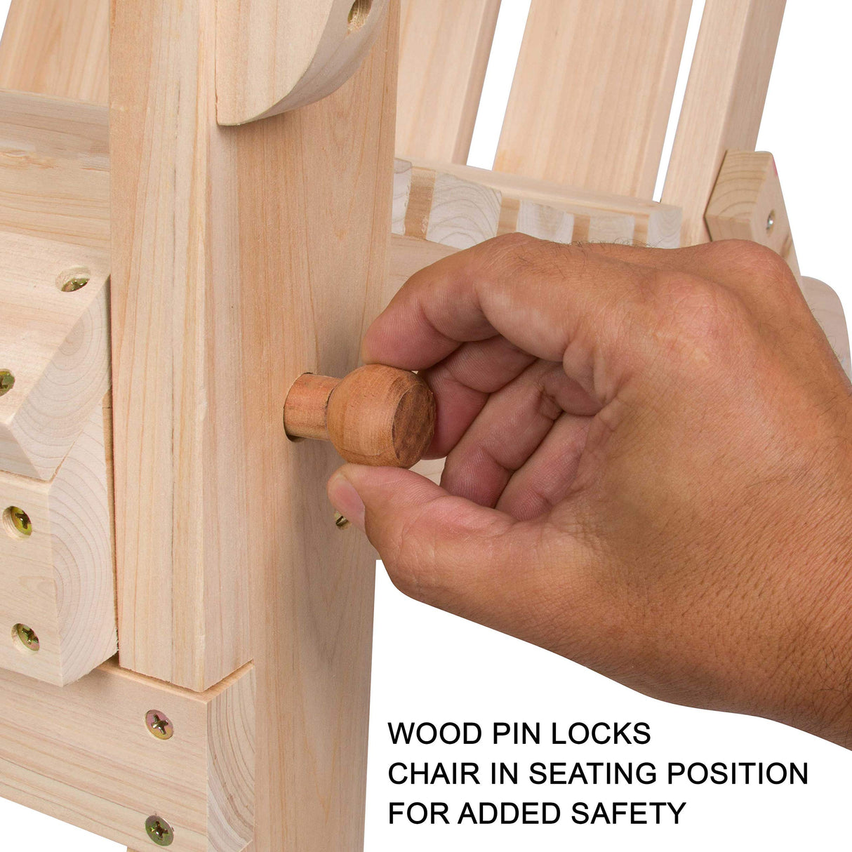 Shine Company Marina Adirondack Chair, Back & Seat Pre-Assembled, Natural Shine Company