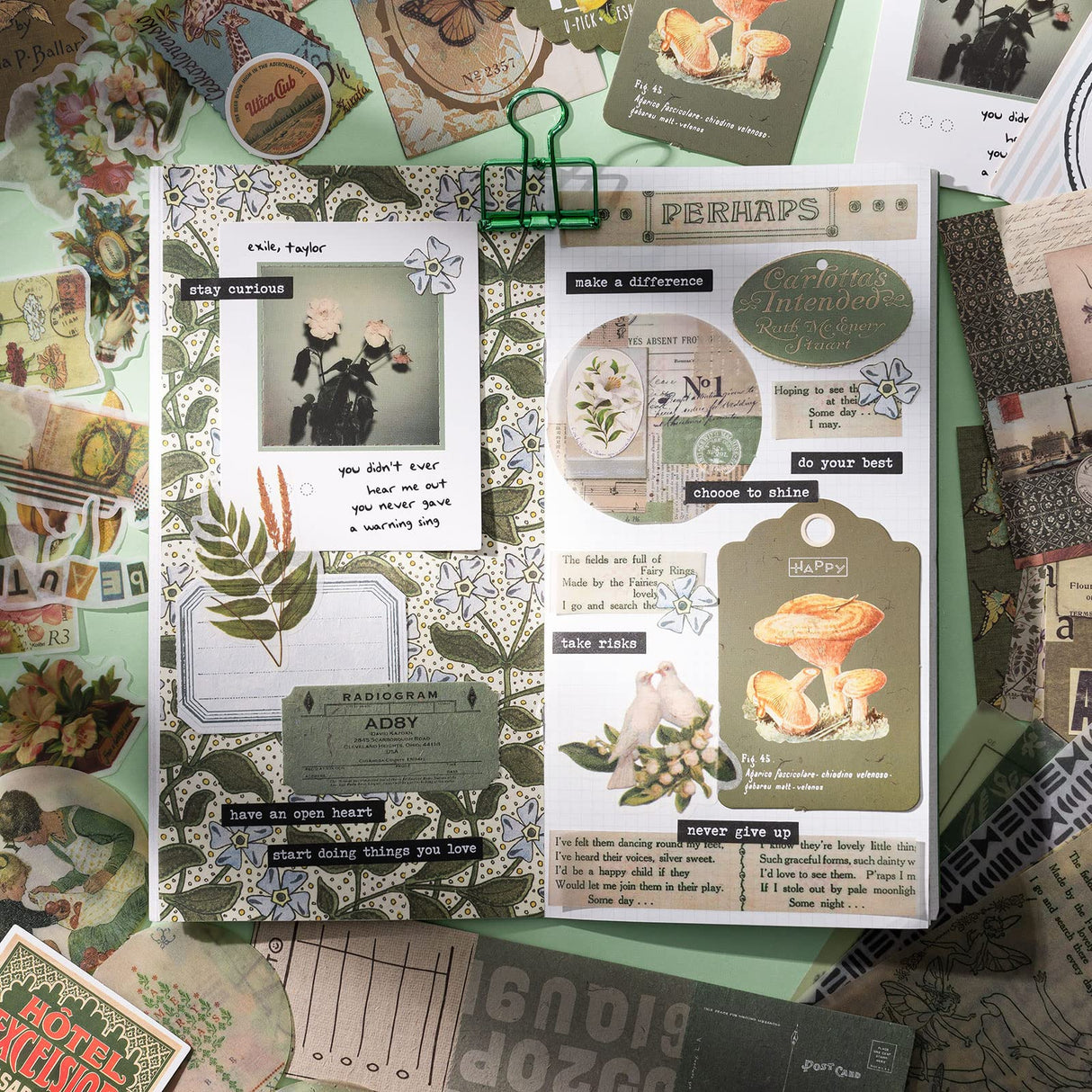 YagCu Aesthetic Scrapbook Kit, Junk Journal Scrapbooking Supplies, Vintage Journaling Set Bullet Journals Material, Large Collection for Teen Girls Women Adults Beginners, Arts Craft Ephemera YagCu