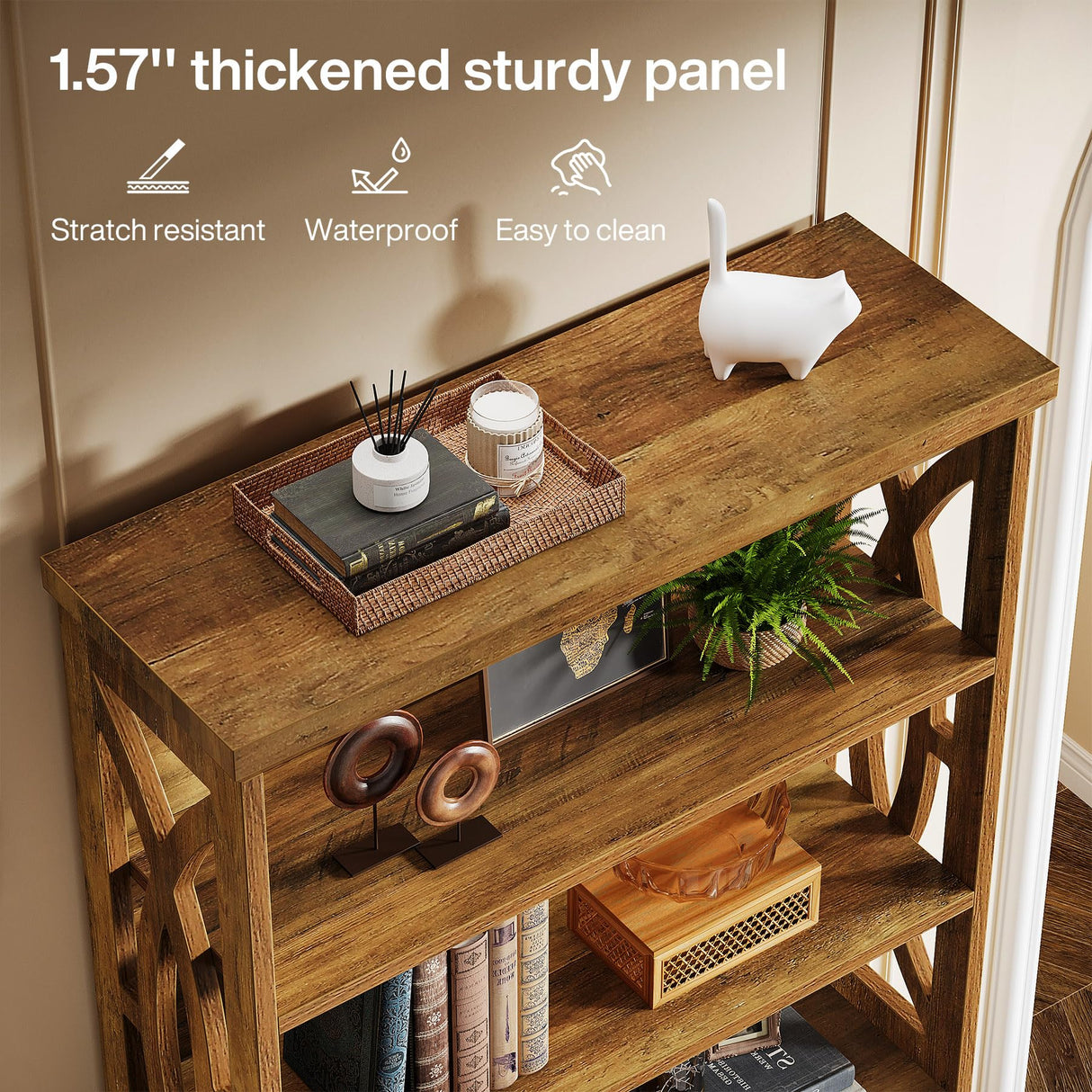 Tribesigns 6-Tier Bookshelf, 71 Inches Tall Freestanding Bookcase, Large Industrial Bookshelves Display Shelves, Wooden Book Shelf for Home Office, Living Room, Bed Room, Rustic Brown Tribesigns