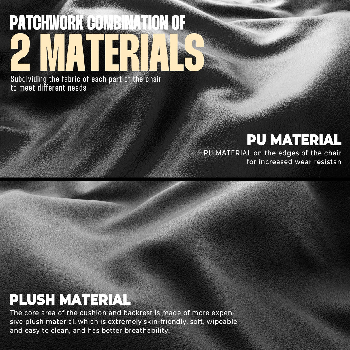 Dowinx Gaming Chair with Footrest, Gaming Chair for Heavy People, Gamer Chair for Adult with Massage, Computer Gaming Chair with PU, PC Game Chair for 200lbs (Black) Dowinx