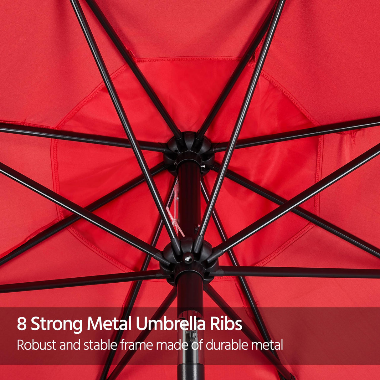 Yaheetech 10FT Patio Umbrella Outdoor Patio Yard Market Table Umbrella with Push Button Tilt & Crank for Garden/Beach/Lawn/Deck/Backyard/Pool, 8 Ribs, Red Yaheetech