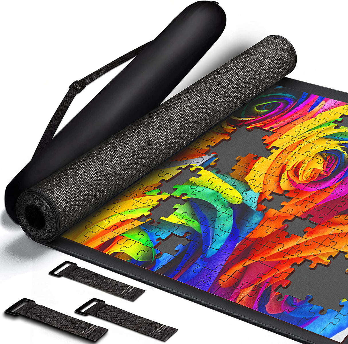 Puzzle Mat Puzzle Mat Roll Up, Large Roll Up Puzzle Mat 46”x26”, Portable Puzzle Mat Organizer Up to 1500 Pcs, No Creases to Your Finished and Unfinished Puzzles,Rubber Puzzle Mats for Jigsaw Puzzles YUPYY