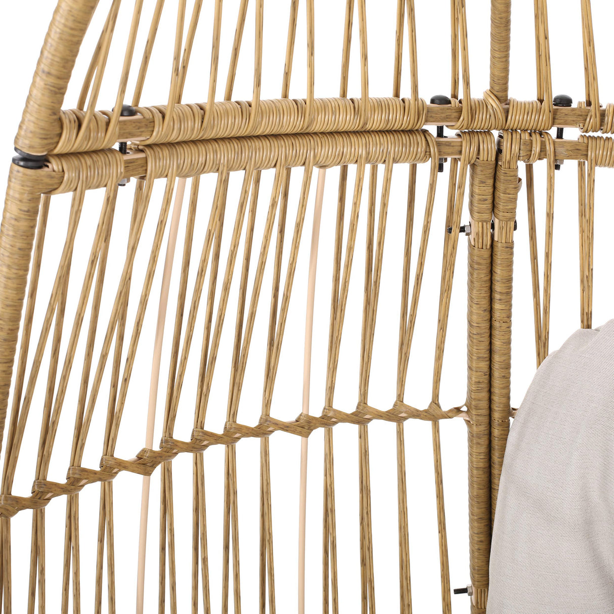 Christopher Knight Home Ellen Outdoor Wicker Swivel Egg Chair with Cushion, Light Brown, Beige Christopher Knight Home