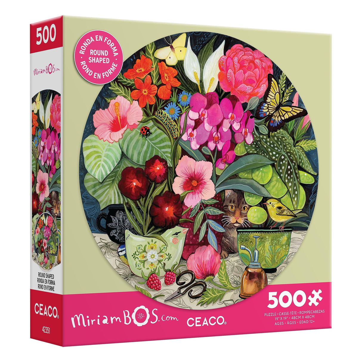 Ceaco - Miriam Bos - Patiently Waiting - 500 Piece Round Jigsaw Puzzle Ceaco