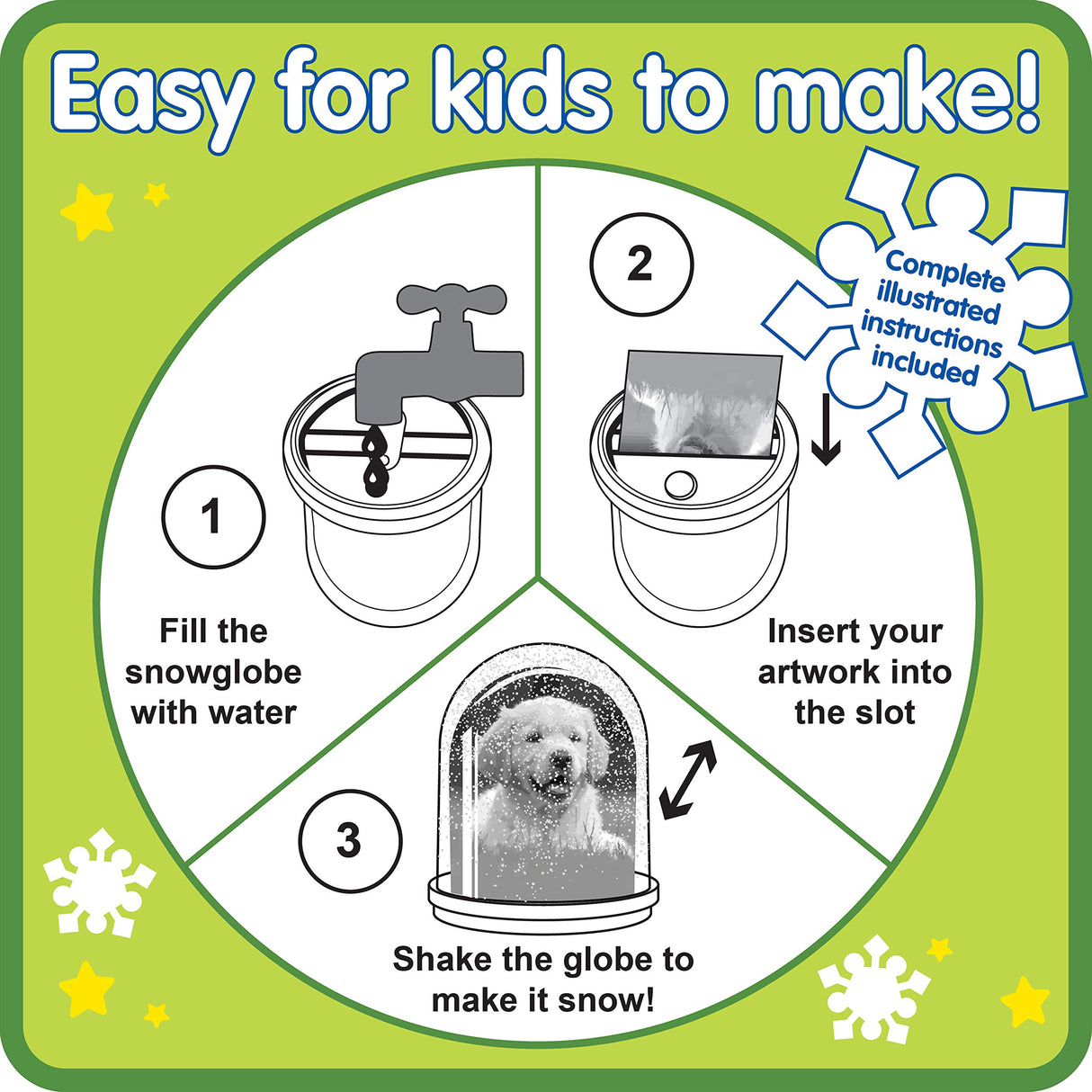 READY 2 LEARN Christmas Crafts - Design Your Own Snow Globes - Set of 4 - Christmas Snow Globes for Kids - Customizable Christmas Decorations for Home READY 2 LEARN