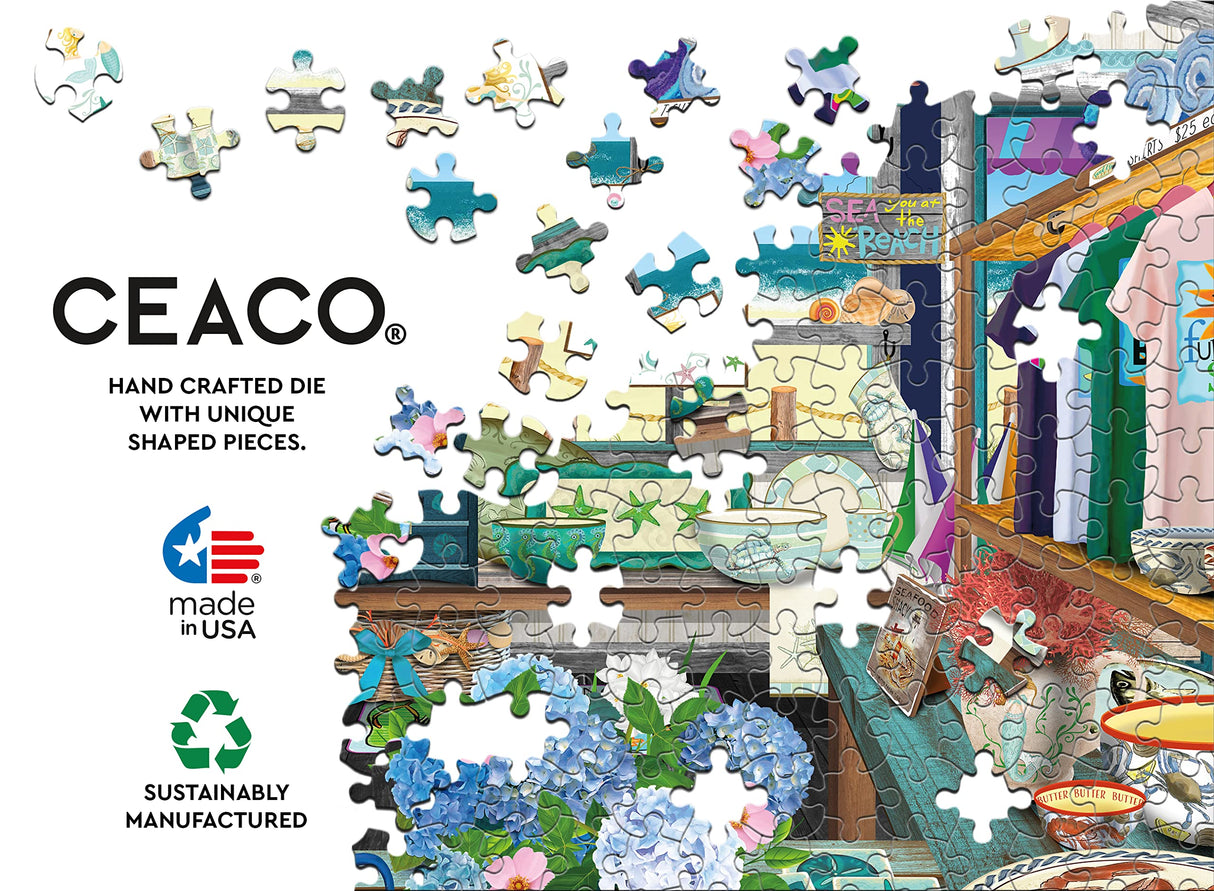 Ceaco - Tracy Flickinger - Sea & Sand Gift Shoppe - 300 Piece Jigsaw Puzzle Ceaco