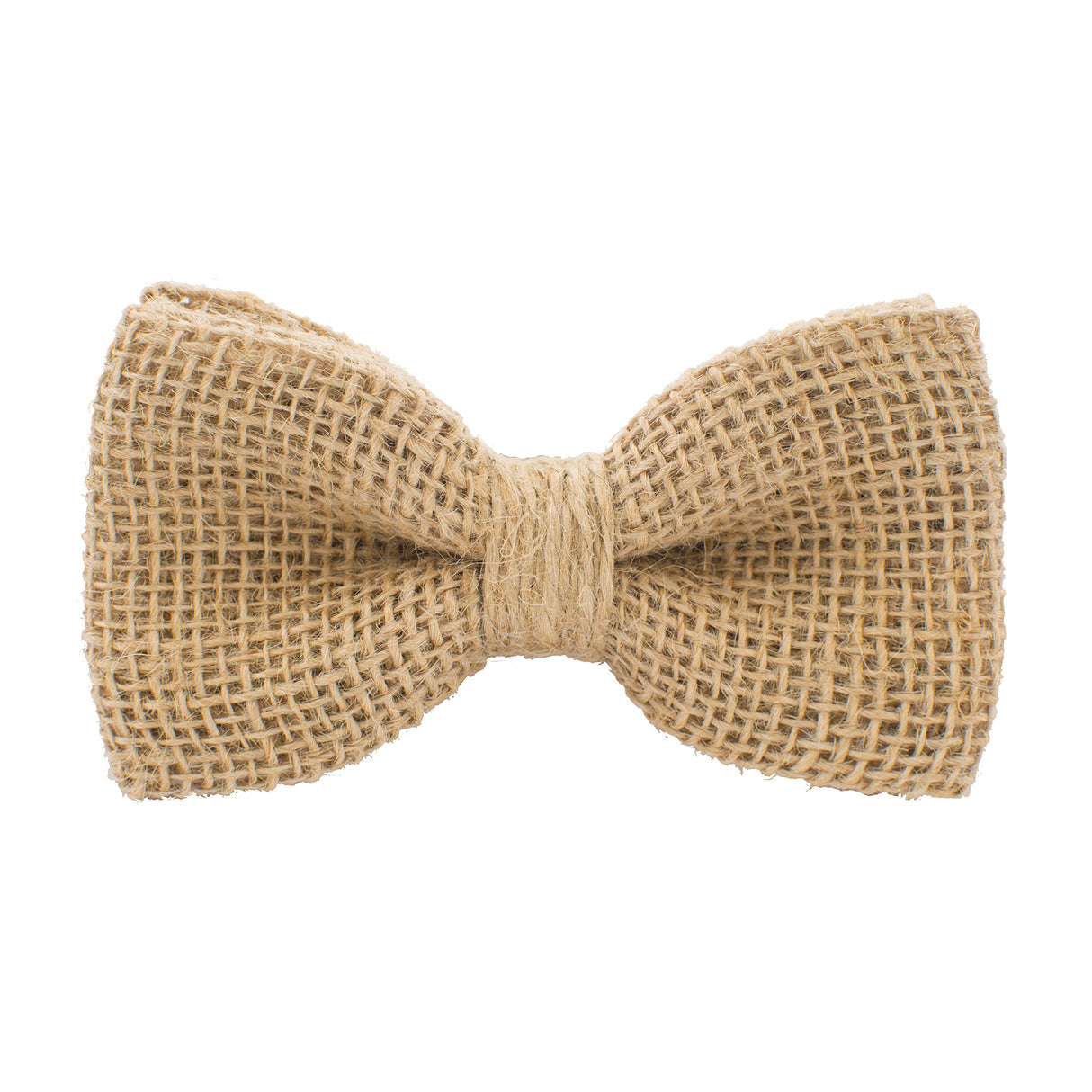 Bow Tie House Rustic Pre-Tied Bow Tie in 100% Burlap Hessian (Beige, Large) Bow Tie House