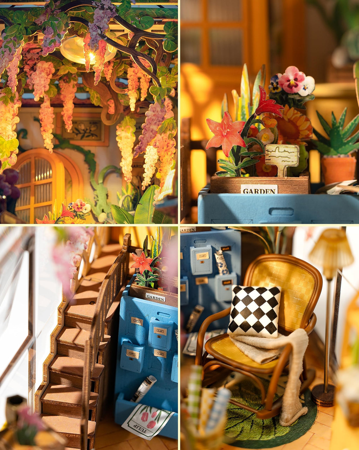 Rolife DIY Book Nook Kits for Adults-Garden House Bookshelf Insert Booknook-3d Puzzle Dollhouse Room Decor for Teen Girls Boys Women Men Rolife