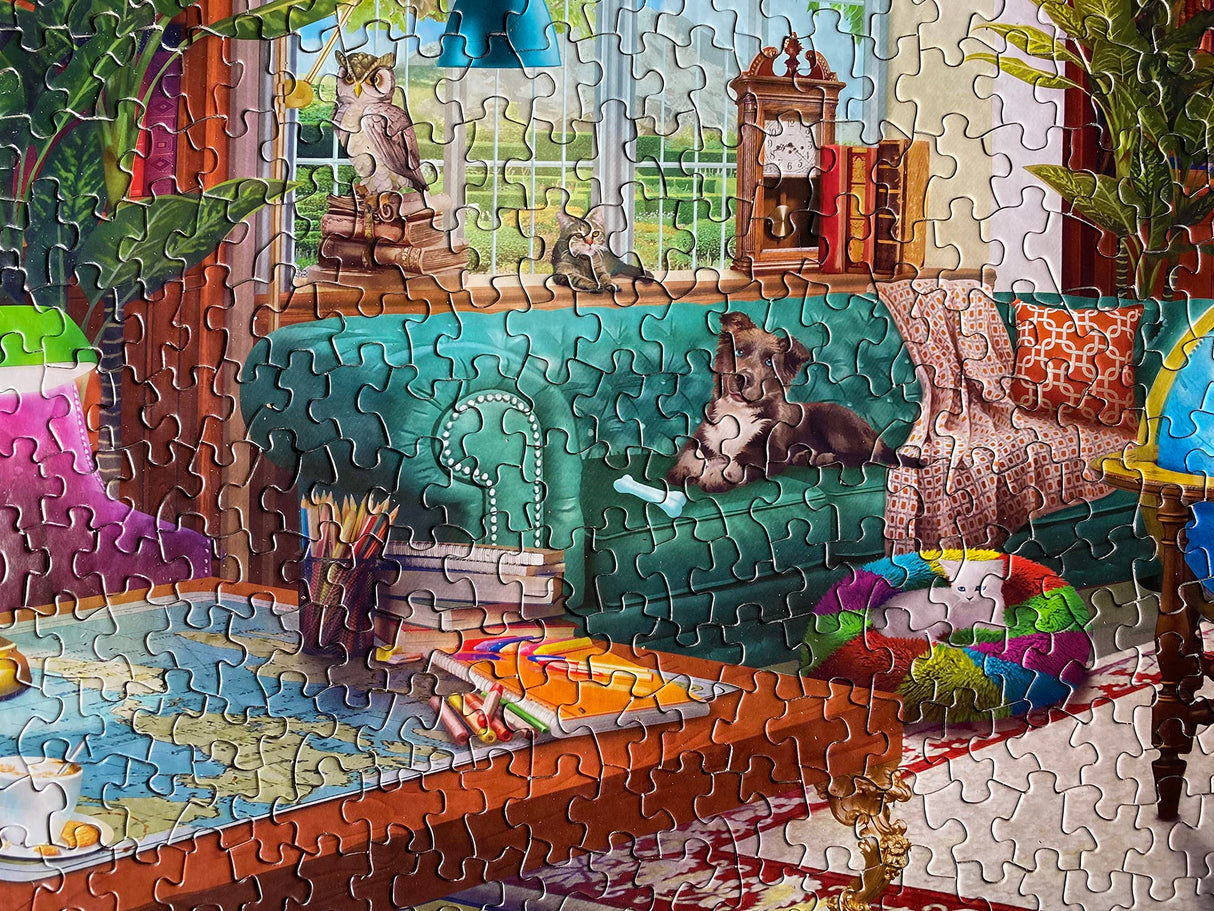Springbok - The Library - 1000 Piece Jigsaw Puzzle- Challenge Yourself with This Colorful Image for booklovers Springbok