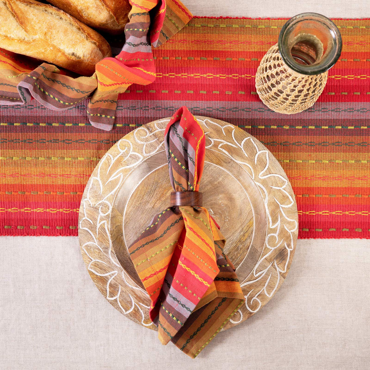 COTTON CRAFT Wood Napkin Rings - Set of 12 - Handmade Dining Table Napkin Holder - Classic Everyday Harvest Autumn Fall Thanksgiving Holiday Christmas Festive Party Gift Farmhouse Décor -Dark Natural COTTON CRAFT