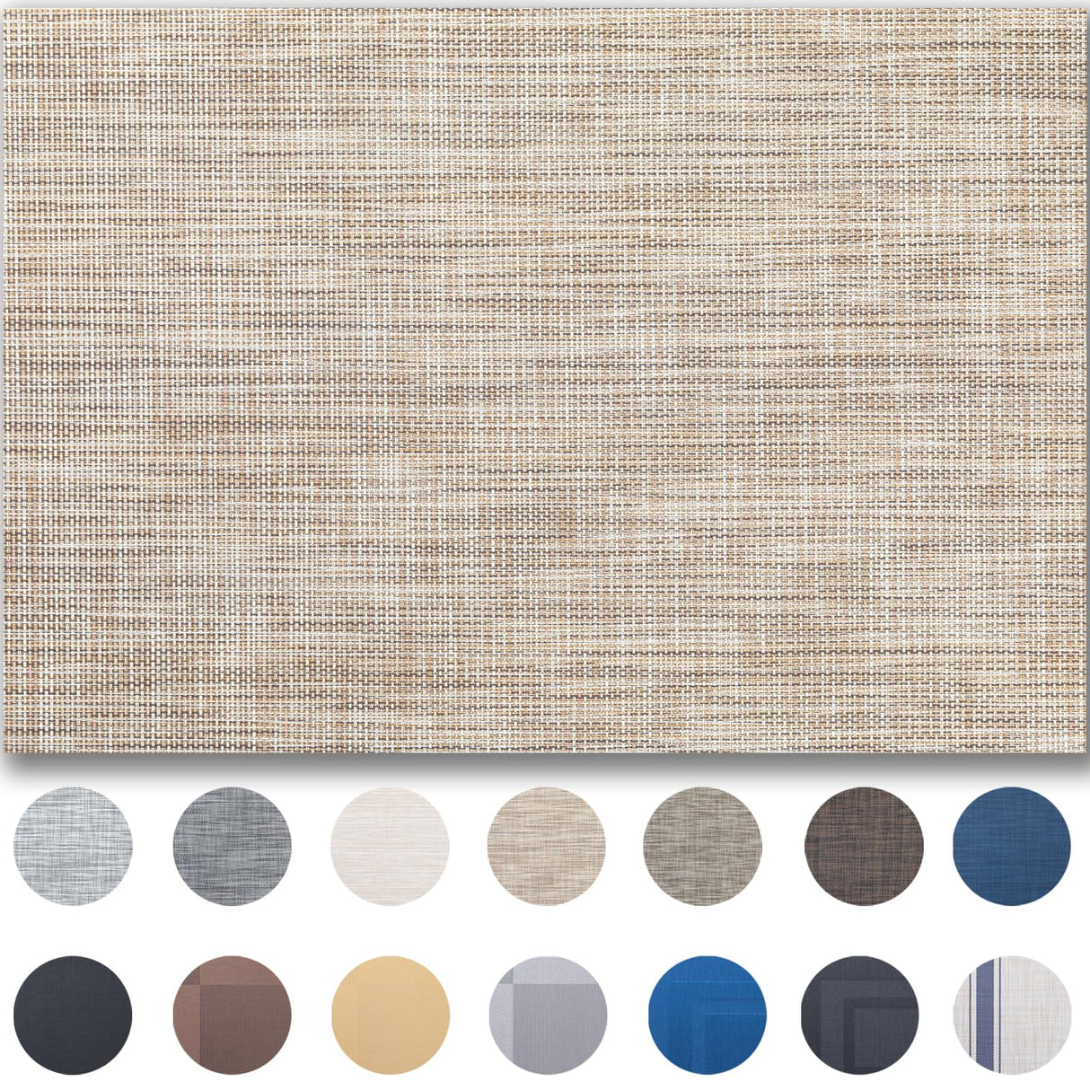 Placemats Set of 4 - Easy Clean Woven Vinyl Placemats for Dining Table, Indoor/Outdoor Place Mats, Washable PVC Table Mats(Caramel) onebento