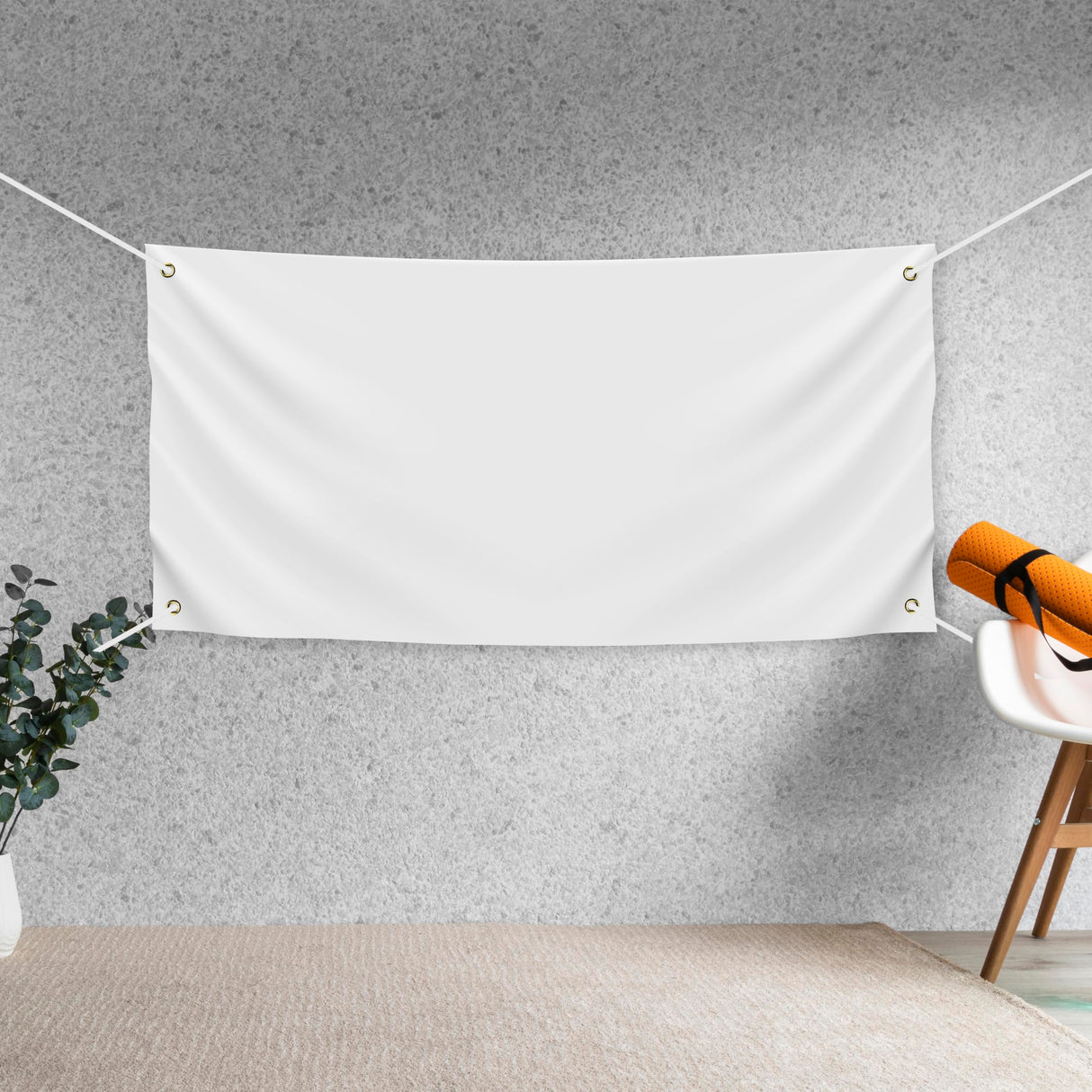 Blank DIY Banners Polyester Oxford Cloth White Banner with Hanging Rope for Wall Signs Writing DIY Painting Indoor Outdoor Office Camping Yard Birthday Party Decorations Supplies 4x2ft-BECKTEN BECKTEN