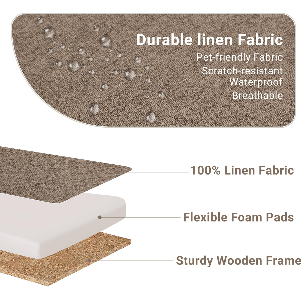 N NOORDENIYA 55.5" Fabric Convertible Sofa Bed, Pull Out Sleeper Sofa Bed, Loveseat Couch with Side Pocket, 3 in 1 Convertible Sleeper Sofa Bed for Living Room, Apartment, Bedroom, RV, Brown N NOORDENIYA