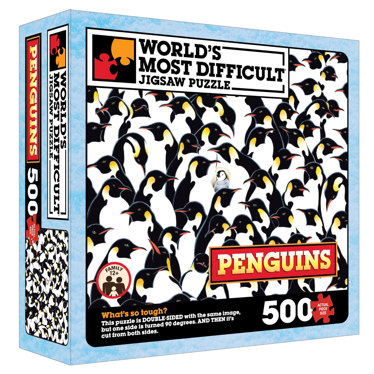 TDC Games World’s Most Difficult Jigsaw Puzzle – Penguins – 500 Pieces Double Sided – 15 in TDC Games