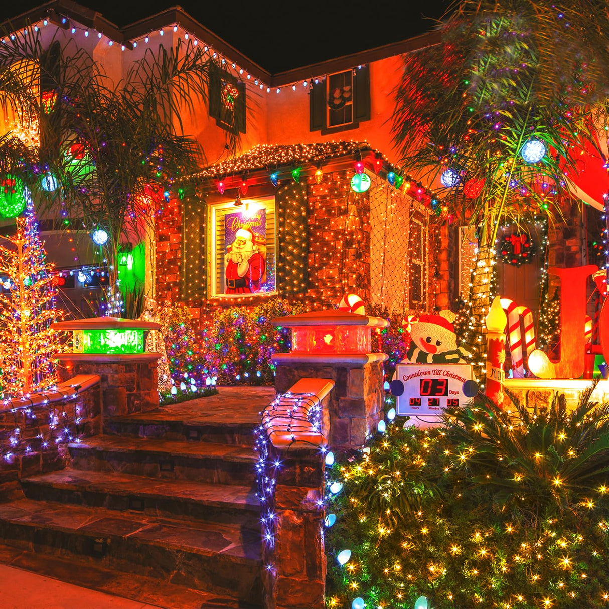 KNONEW 403ft 1000 LED String Lights Outdoor Christmas Lights 8 Modes & Timer Fairy Light Plug in Waterproof LED String Lights for Xmas Yard Tree Wedding Party Holiday Decorations (Warm White) KNONEW