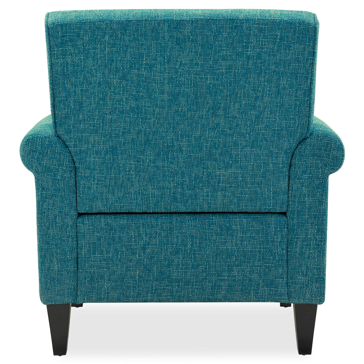 Domesis Kiara Traditional 34" Wide Upholstered Rolled Arm Living Room & Bedroom Accent Chair, Comfy Elegant Armchair with Pewter Nailheads, in Blue Tweed Domesis