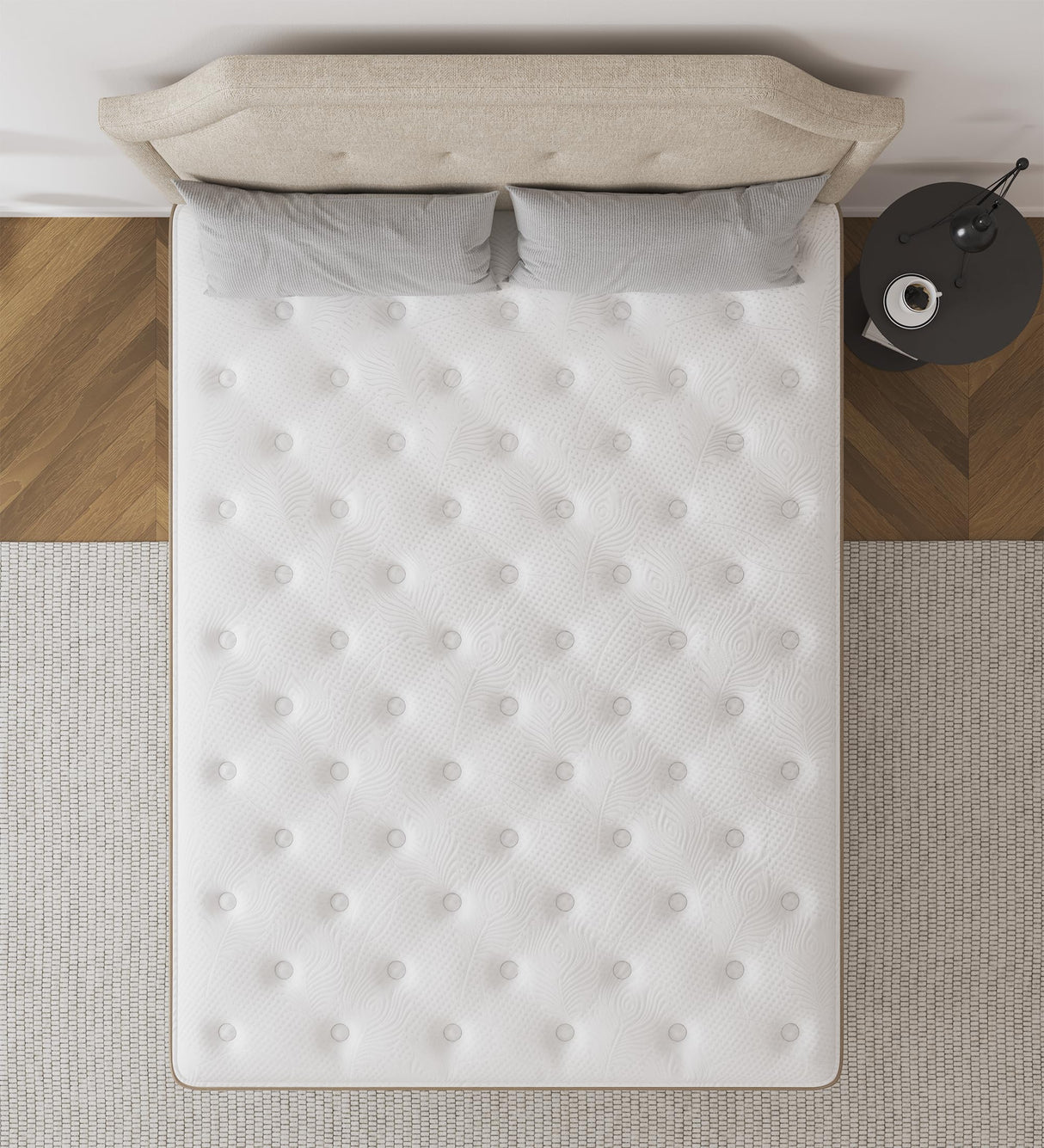 KOANTTI King Size Mattress,12 Inch Hybrid Mattress in a Box with Gel Memory Foam,Individually Wrapped Pocket Coils Innerspring,Pressure-Relieving and Supportive. KOANTTI
