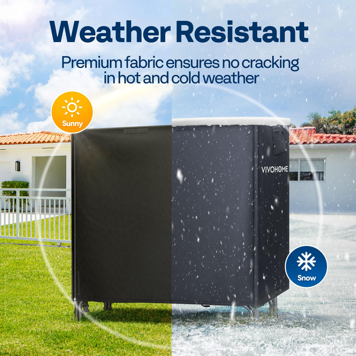 VIVOHOME 4ft Waterproof Log Rack Cover, Heavy Duty 600D Oxford Outdoor Firewood Storage Cover with Zipper and Hook Loop Tape (Log Rack not Included) VIVOHOME