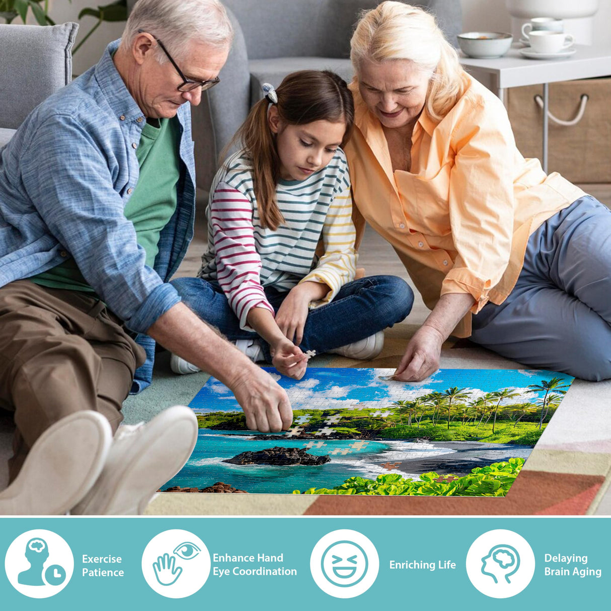 500 Piece Puzzles for Adults, Beach Jigsaw Puzzles 500 Pieces, Seaside Puzzles 500 Pieces for Adults, Ocean Jigsaw Puzzles, Funny Challenging Puzzles, Great Gift for Family Friends, 21 x 15 in Jeacirio