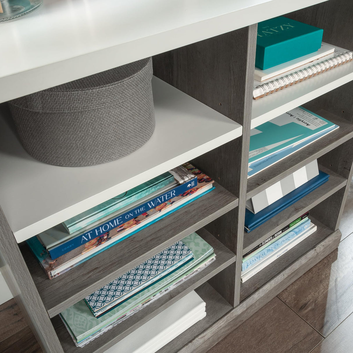 Sauder Craft Pro Series Open Storage Cabinet, L: 32.05" x W: 17.68" x H: 30.0", Mystic Oak Sauder