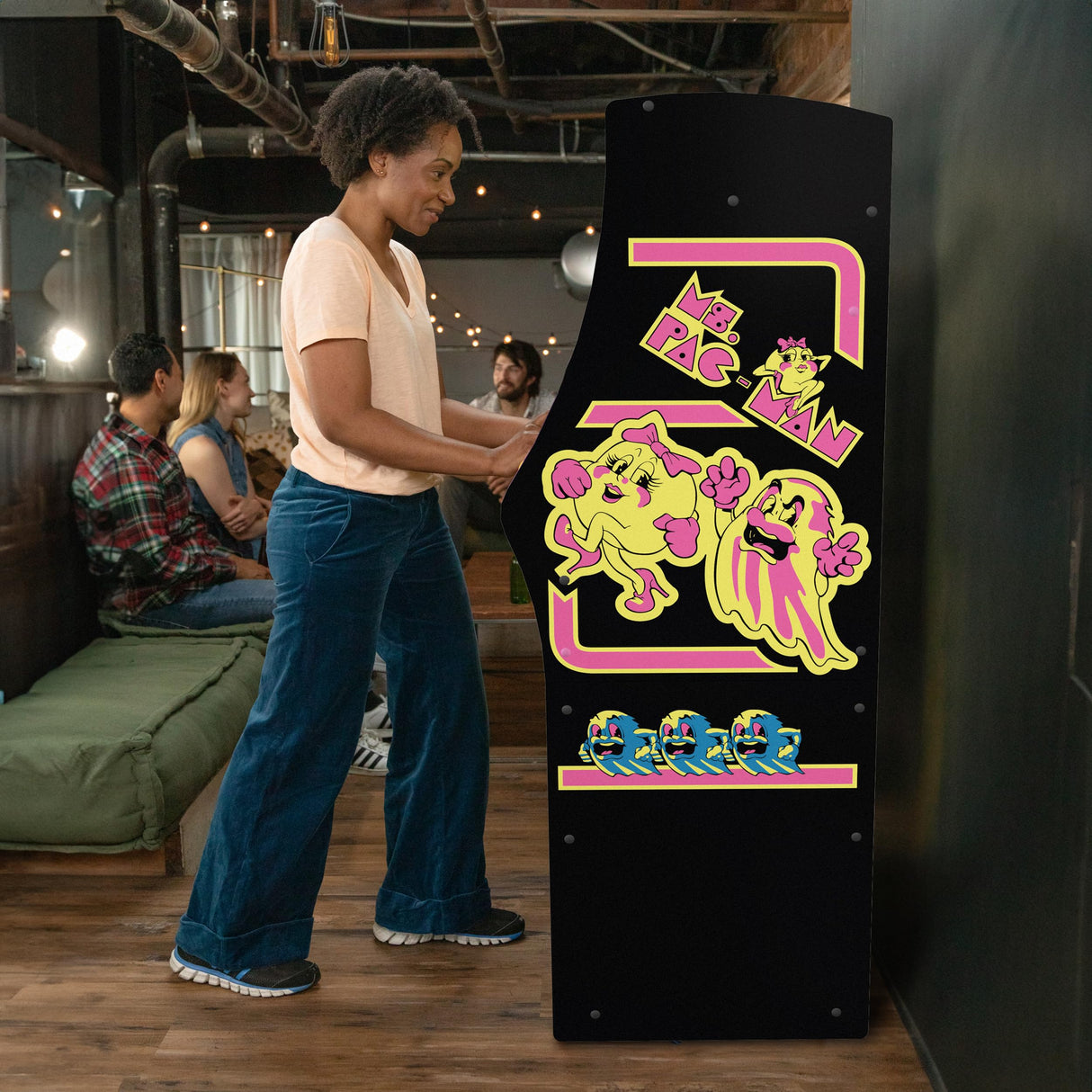 ARCADE1UP Ms. PACMAN Deluxe Black Variant Arcade Machine, built for your home, with 5-foot tall full-size stand-up cabinet, 14 classic games, and 17-inch screen ARCADE1UP