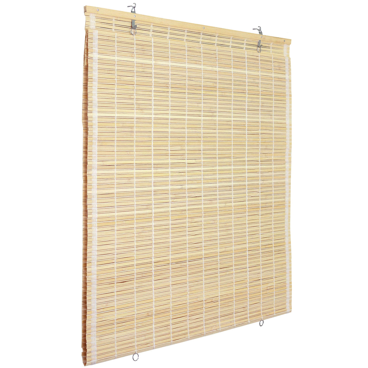 ORIENTAL Furniture Bamboo Cordless Window Shade - Natural 60" W Red Lantern