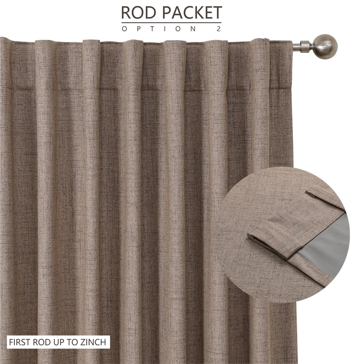 Airwill Blackout Curtains 108 inches Long Natural Linen Drapes 2 Panels Set,Thermal Insulated Back tab Rod Pocket(52x108 Inch,Linen) Airwill